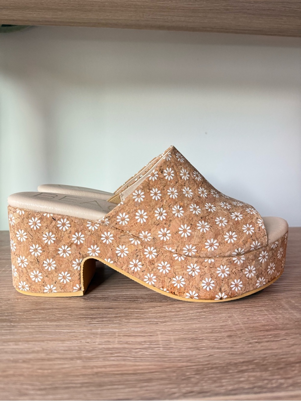 Beach by Matisse Terry Daisy Cork Platform Slide Sandals 9 - Picture 3 of 5